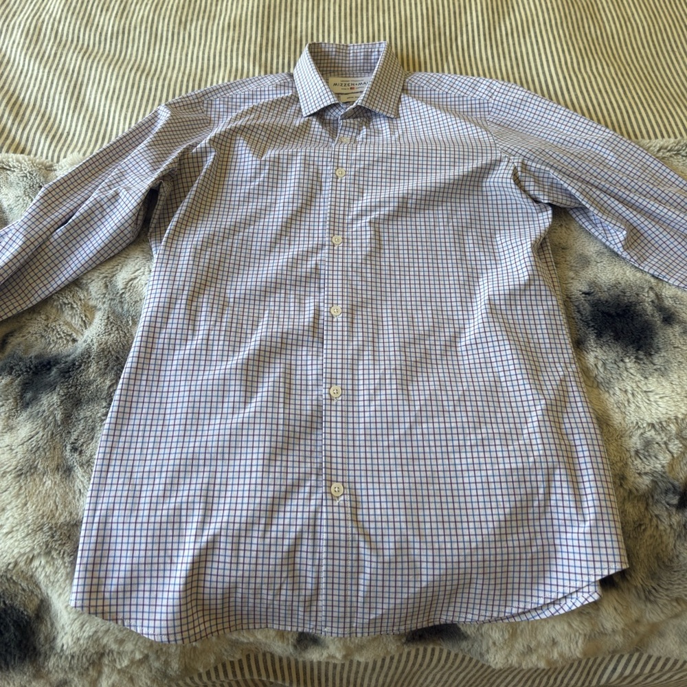 Mizzen+Main White and Blue Dress Shirt